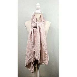 Salvatore Ferragamo Gancini Logo Scarf Silk Wool 61"x19" Baby Pink Made in Italy